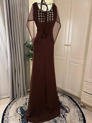 ⁦فستان سهرة لون بني⁩ - الصورة ⁦4⁩