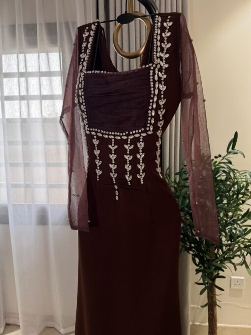 ⁦فستان سهرة لون بني⁩ - الصورة ⁦3⁩