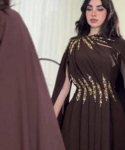 فستان سهرة لون بني