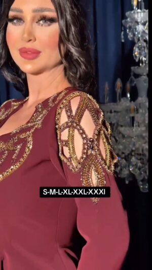 ⁦فستان سهرة لون نبيتي⁩ - الصورة ⁦4⁩