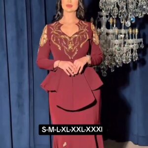 فستان سهرة لون نبيتي