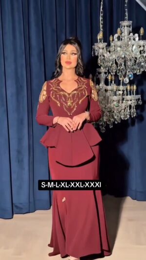 فستان سهرة لون نبيتي
