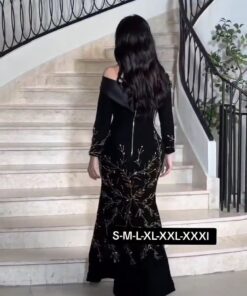 Alternative view of فستان سهرة أسود بتطريز فاخر لإطلالة جذابة في المناسبات الخاصة