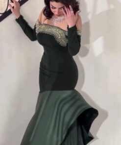 فستان سهرة لون أخضر