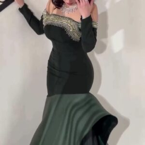 فستان سهرة لون أخضر