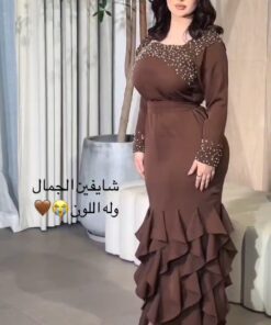 فستان سهرة لون بني