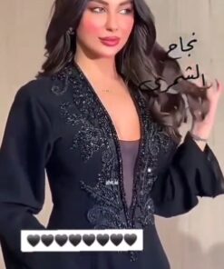 Alternative view of فستان سهرة لون اسود كريب استرتش