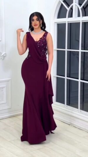 ⁦فستان سهرة كريب⁩ - الصورة ⁦13⁩