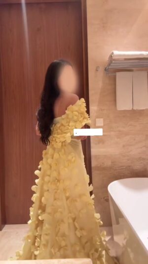 ⁦فستان للسهرة لون أصفر⁩ - الصورة ⁦6⁩