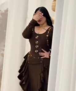 فساتين سهرة لون بني