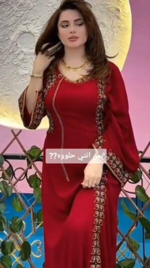 فستان سهرة لون احمر