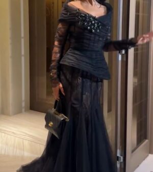 فستان سهرة لون أسود
