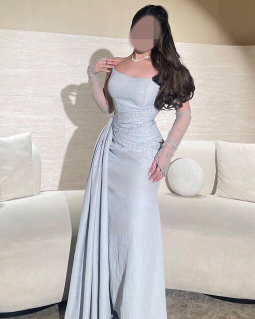 فستان سهرة لون رصاصي