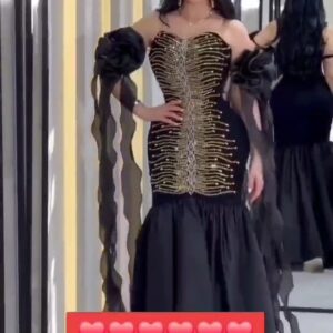 فستان سهرة تتطريز يدوي