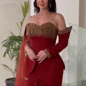 فستان سهرة لون أحمر