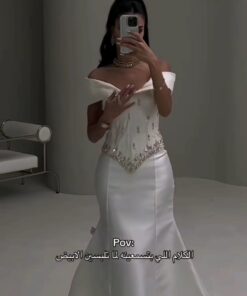 فستان سهرة لون أبيض