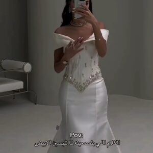 فستان سهرة لون أبيض