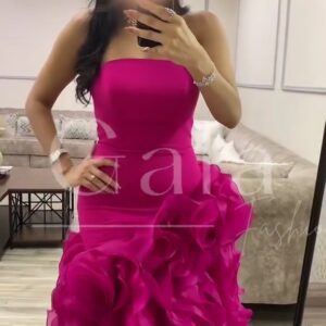 فستان سهرة لون فوشيا