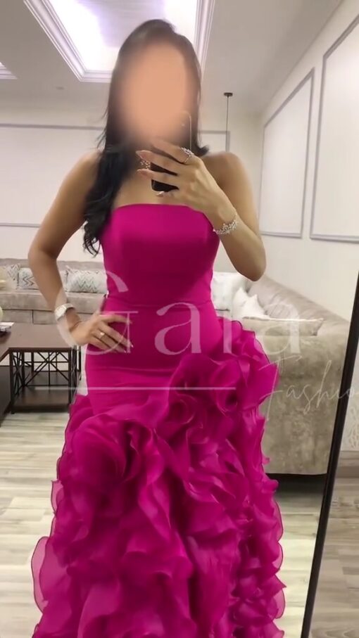 فستان سهرة لون فوشيا