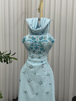 ⁦فستان سهرة سماوي⁩ - الصورة ⁦5⁩