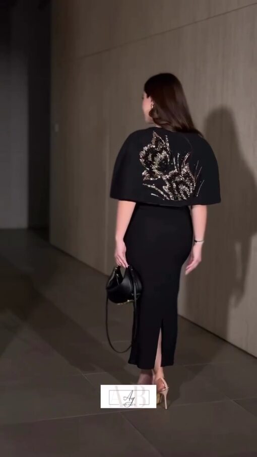⁦فستان سهرة بالون الأسود⁩ - الصورة ⁦4⁩