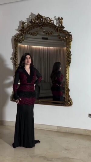 ⁦فستان سهرة ب أكمام طويلة⁩ - الصورة ⁦6⁩