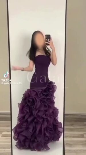 فستان سهرة بنفسجي ملكي