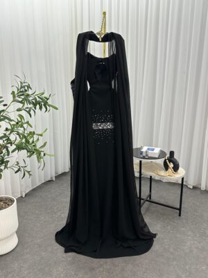 ⁦فستان ملكي أسود ملكي موديل فخم 2025⁩ - الصورة ⁦5⁩