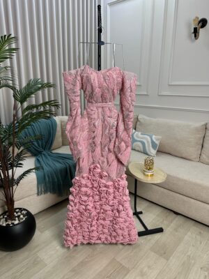 ⁦أجمل فساتين سهرة لون وردي ونبيتي⁩ - الصورة ⁦9⁩
