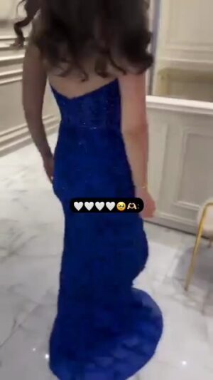 ⁦فستان سهرة لون ازرق⁩ - الصورة ⁦6⁩