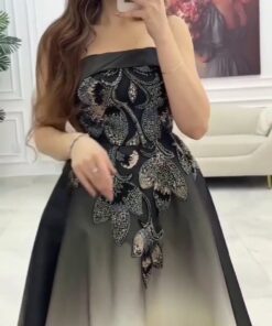 Alternative view of فساتين سهرة فخمة باللون الأسود المتدرج  إطلالة ملكية