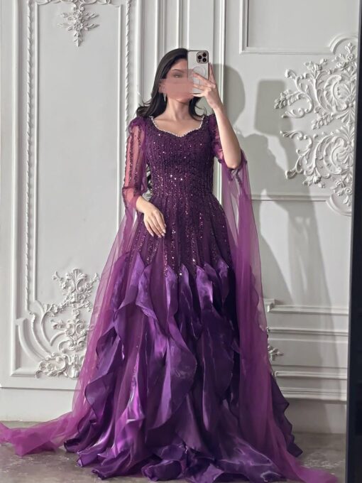 فستان سهرة بنفسجي