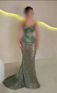 فساتين سهرة فخمة باللون الأخضر