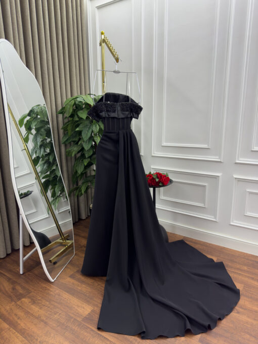 ⁦فستان سهرة لون أسود⁩ - الصورة ⁦5⁩