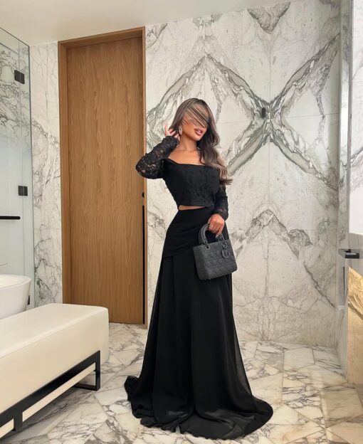 ⁦فستان سهرة لون اسود⁩ - الصورة ⁦6⁩
