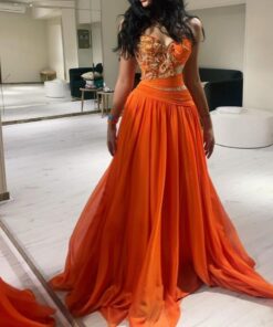 فساتين سهرة برتقالى