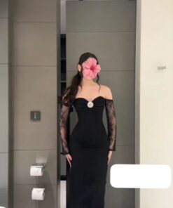 فستان سهرة أسود دانتيل
