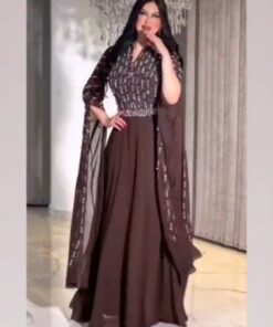 فستان سهرة بني أنيق