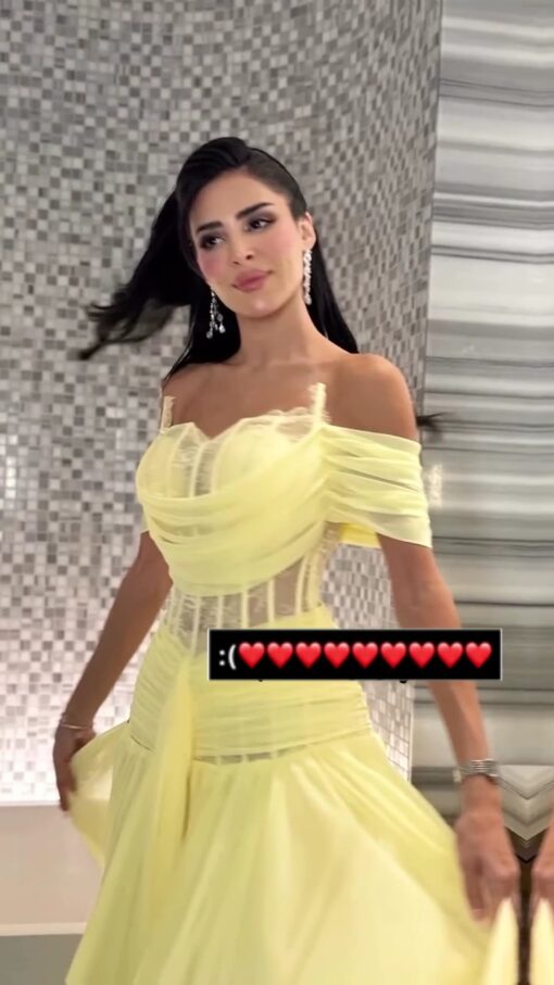 فستان سهرة أصفر