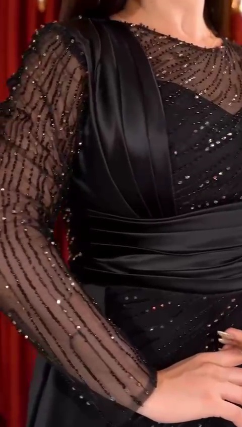 فستان سهرة لون اسود طويل - الصورة 2