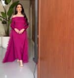 فساتين سهرة لون فوشي