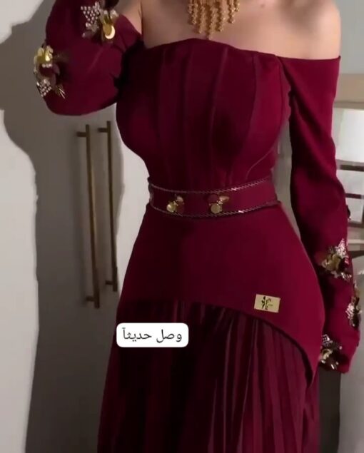 فساتين سهرة لون نبيتي