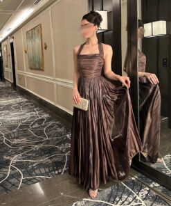 فساتين سهرة لون بني