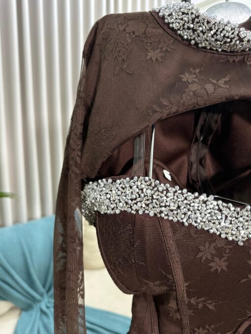 ⁦فستان سهرة لون بني⁩ - الصورة ⁦5⁩