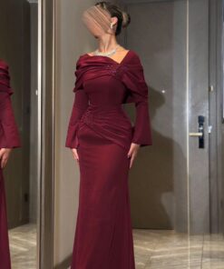 فساتين سهرة لون نبيتي