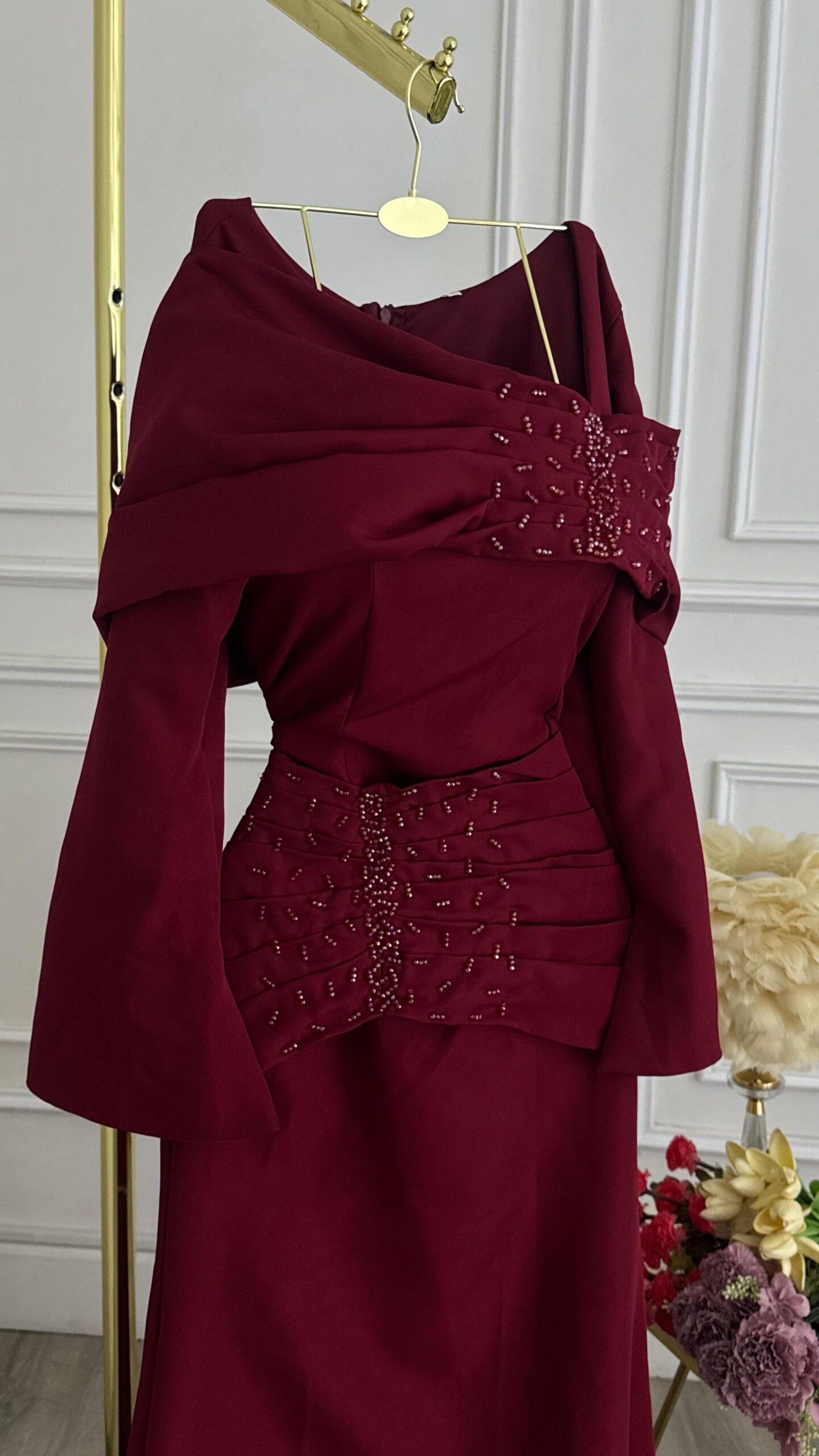 فستان سهرة لون نبيتي - الصورة 3