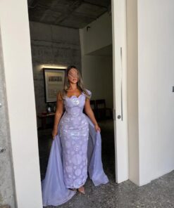 فساتين سهرة لون موف