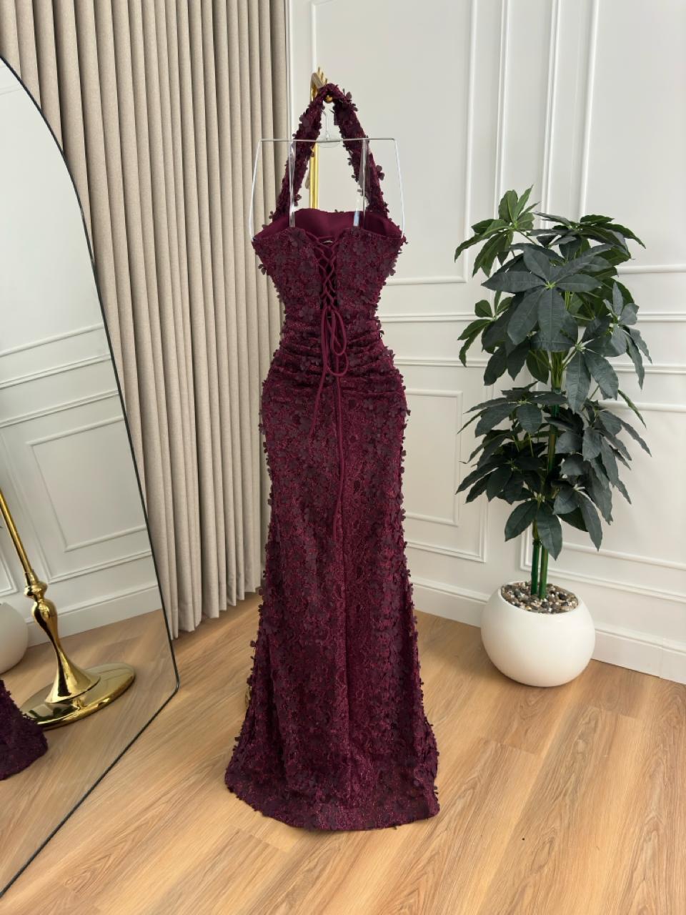 فستان سهرة لون خمري - الصورة 2