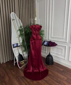 Alternative view of فستان عنّابي طويل