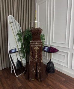 فستان سهرة لون بني